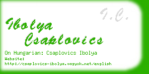 ibolya csaplovics business card